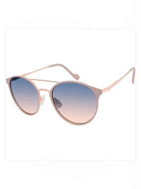Jessica Simpson Round Metal Sunglasses Nude Gold Retro UV Protection J5564
